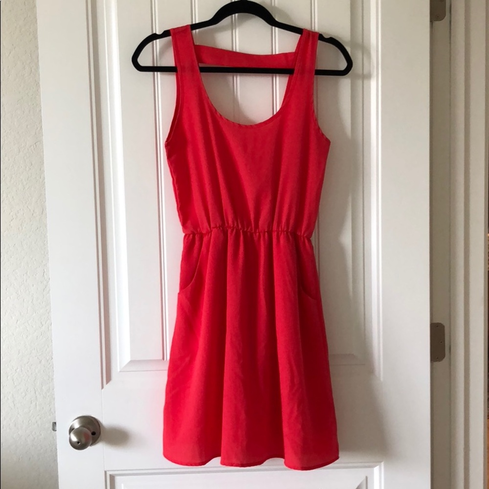Lush Coral Dress with Pockets!